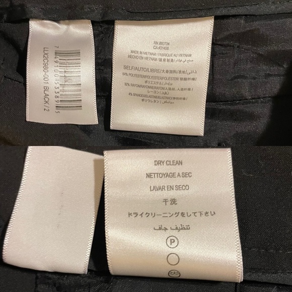 BCBG Black Poly/Rayon flat front straight leg trousers size 2 - Picture 4 of 6